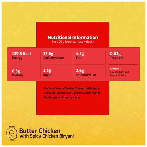 TATA Q Heat To Eat - Butter Chicken With Spicy Chicken Biryani, 330 g-5.webp